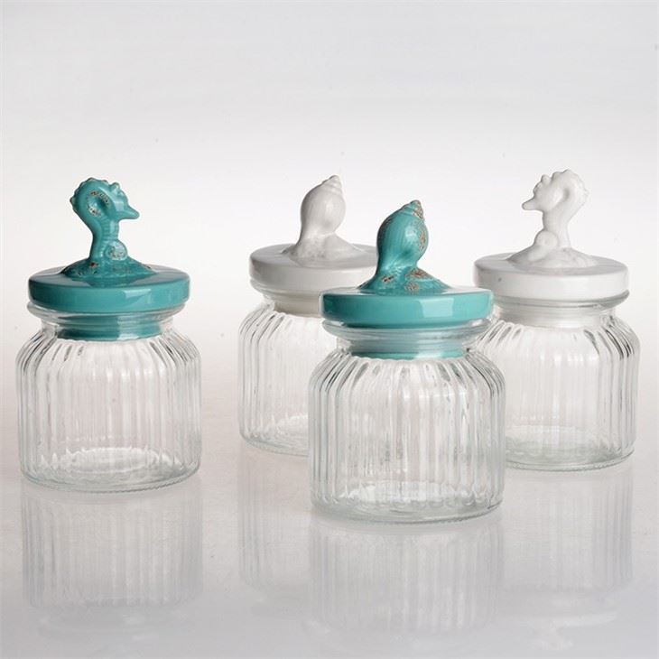 Clear Glass Food Storage Jars With Ceramic Lids