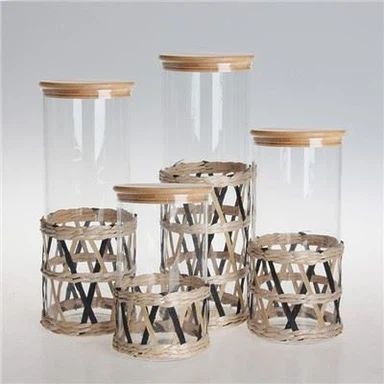 ग्लास मसाला भंडारण कनस्तर