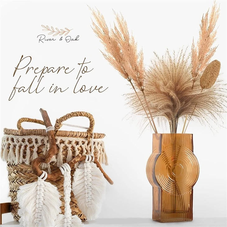 Amber Glass Vase For Modern Decor