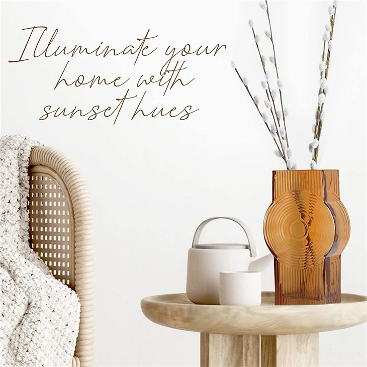 Amber Glass Vase For Modern Decor