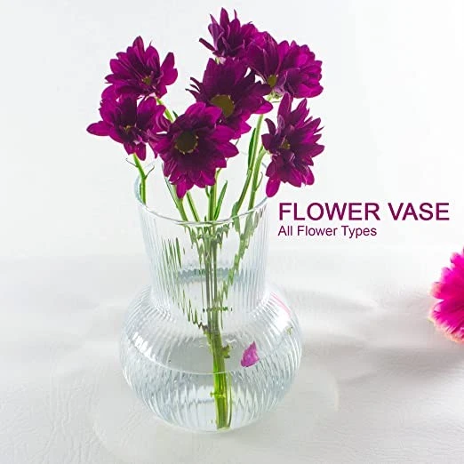 Ribbed Glass Vase