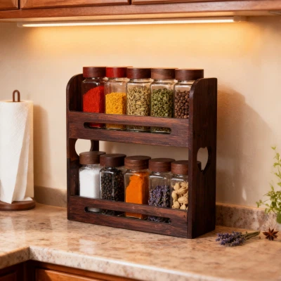 10-टुकड़ा मसाला ग्लास जार सेट