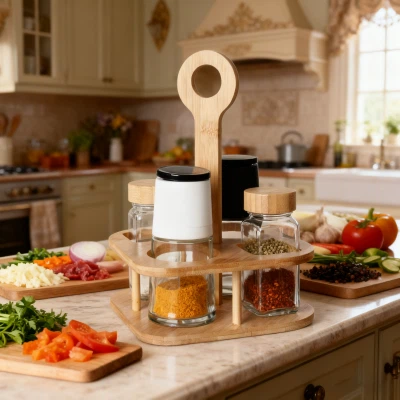 4-जार मिश्रित-ढक्कन मसाला सेट